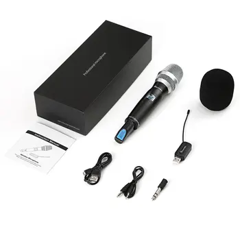

ELEPAWL Portable V8 Handheld Wireless Microphone UHF Dynamic Cardioid Vocal Studio Recording USB Mic for Computer Karaoke