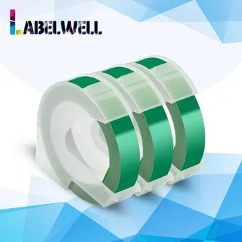 

Labelwell 3pcs 9mm 3D Plastic Embossing Tape Compatible for Dymo PVC label Printer MoTex E101 1540 1610 1880 Label Makers