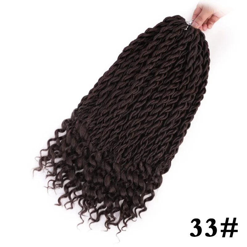 Элегантные Музы богемные вязанные косички Faux locs Curly вязанные волосы 18 дюймов 24 пряди Омбре косички для наращивания синтетические волосы