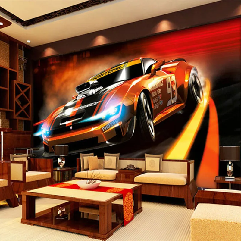 Photo-Wallpaper-Modern-Creative-Yellow-Sport-Car-3D-Stereo-Mural-Living-Room-Bedroom-Interior-Design-Wall (2)