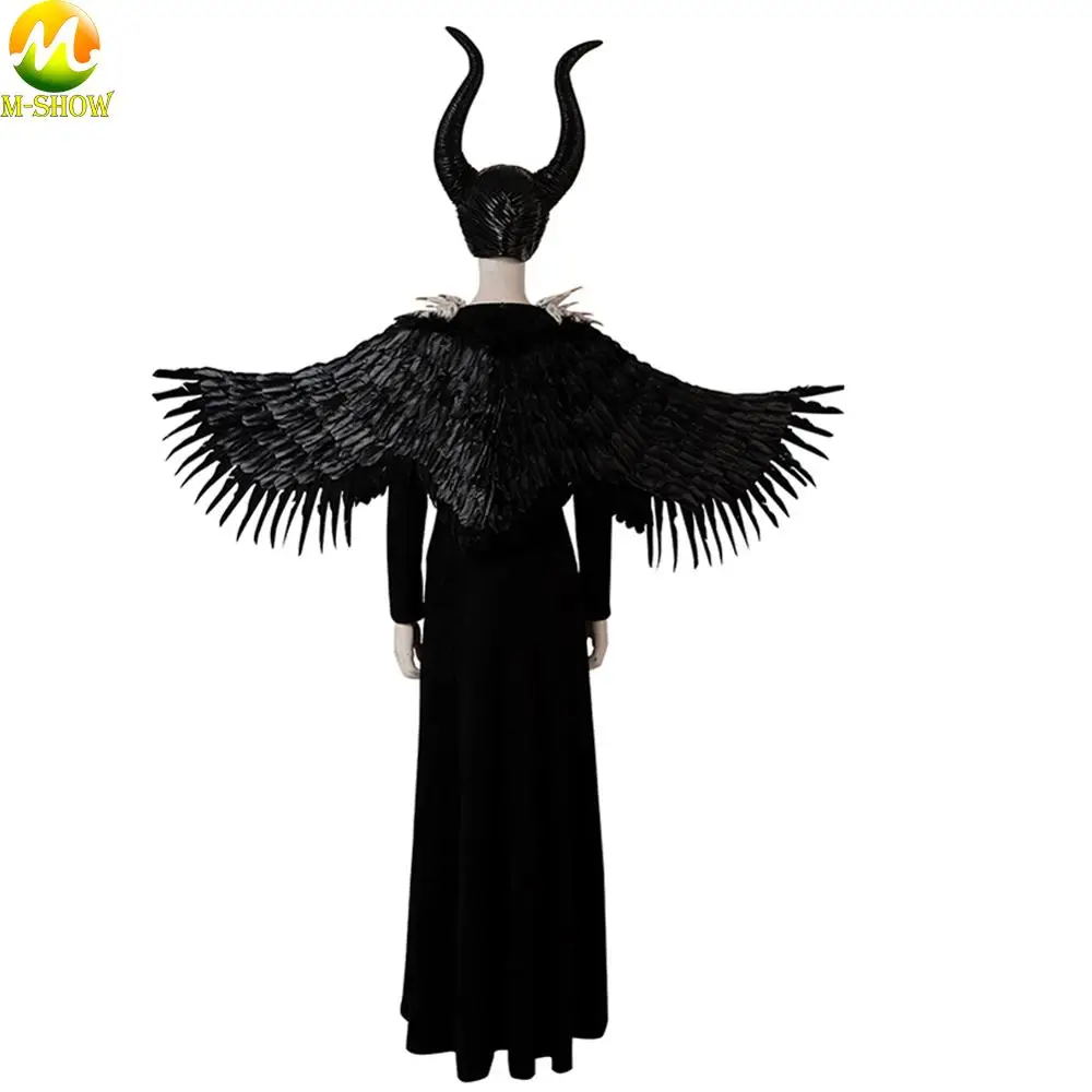 Maleficent Mistress of Evil 2 Косплей Костюм малифисенты Косплей наряд Хэллоуин женское длинное платье с маской крыло