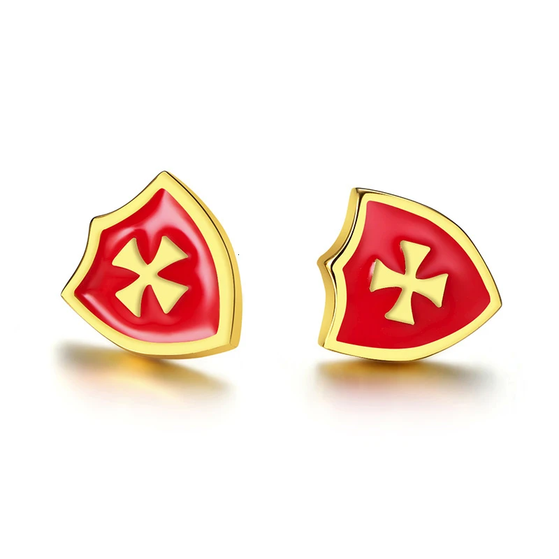 Серьги для мужчин крестоносцы Рыцари Тамплиер щит ST. Серьги-гвоздики из нержавеющей стали