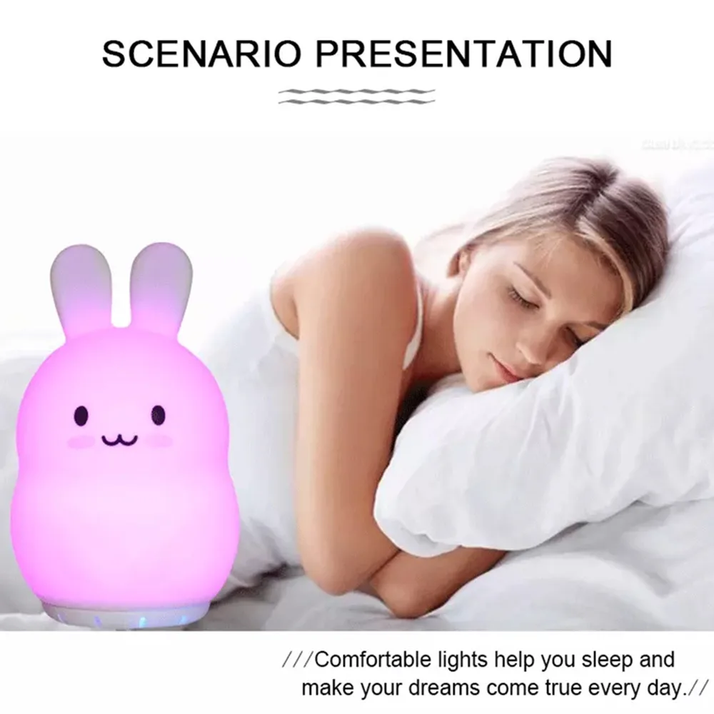 Unicorn Music Lamp Wireless Bluetooth Speaker Music Player USB Cartoon Silicone RGB LED Night Light for Children Kids Baby Gift