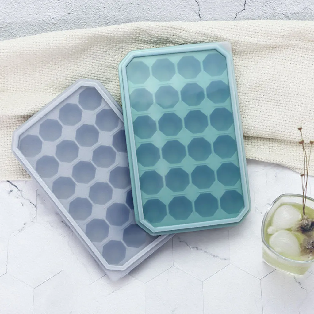 Силиконовый ледяной куб 24 полости лоток для льда коробка с крышкой крышка бар