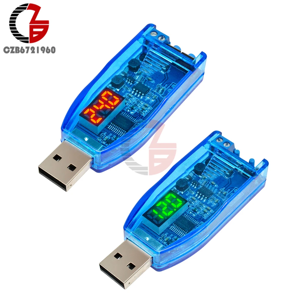 USB DC-DC понижающий модуль питания с вольтметром от 5 в до 9 12 В 24 усилитель