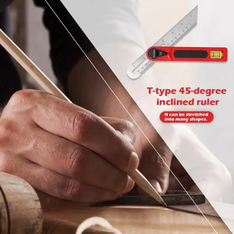45 градусов угол линейки Калибр плотник транспортир прочная запирающая застежка дюймов/сантиметр измерительный деревообрабатывающий инструмент
