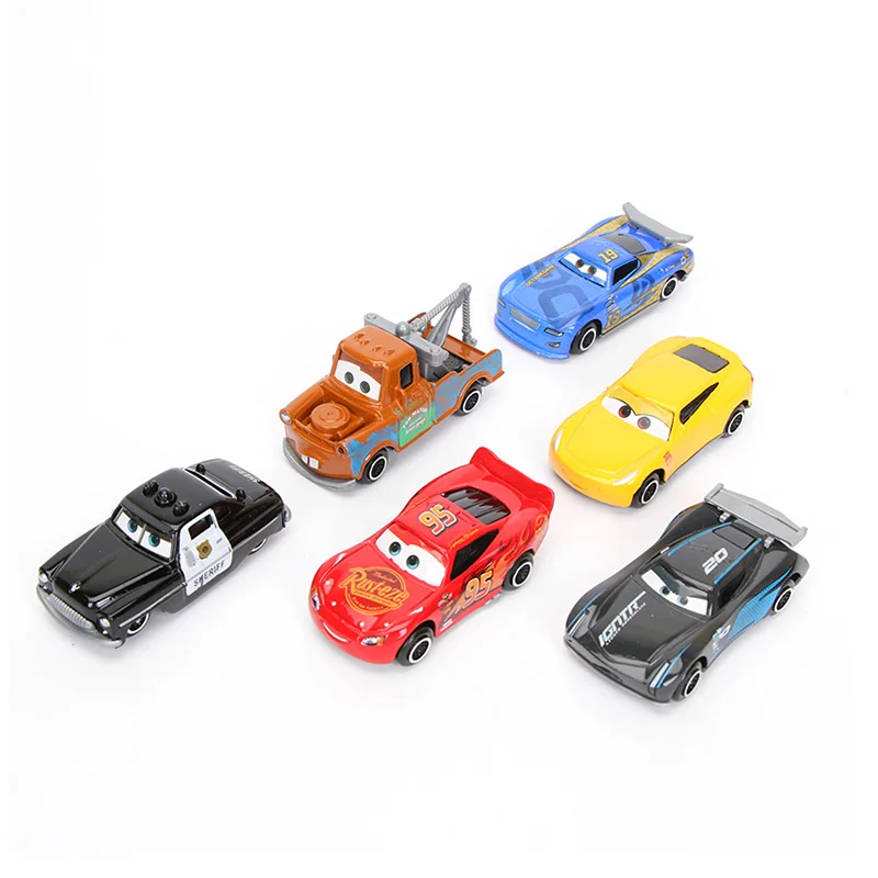 7 см Упаковка из 6 автомобилей disney Pixar 3 игрушки Mater Lightning McQueen Джексон шторм Круз Рамирез литая металлическая модель автомобиля рождественские подарки