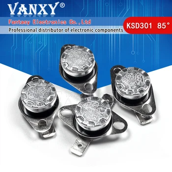 

5PCS New KSD301 85 Degree 250V 10A Normal Close Temperature Controlled Switch Thermostat Wholesale Electronic