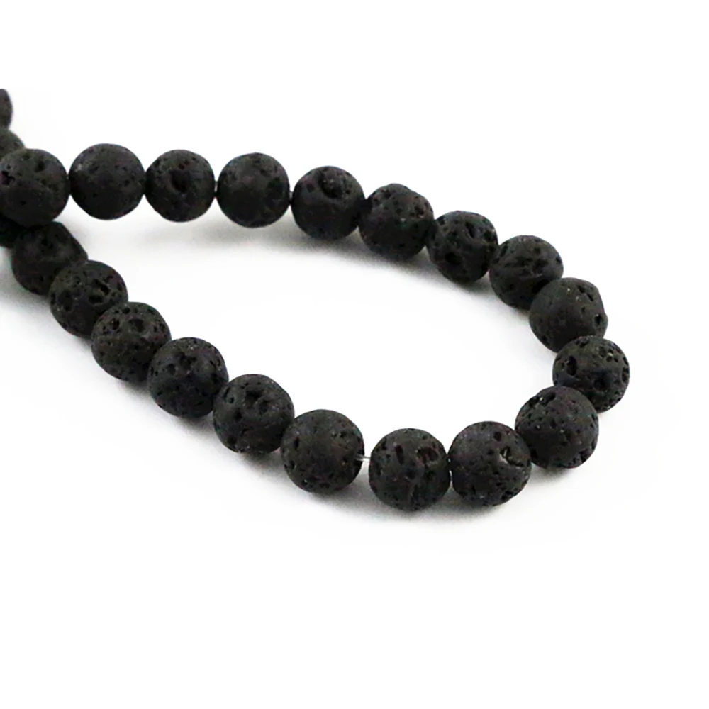 8mm 45pcs/string Natural Volcanic Stone Pure black Round beads For jewelry making Wholesale and Retail-M7-09 | Украшения и