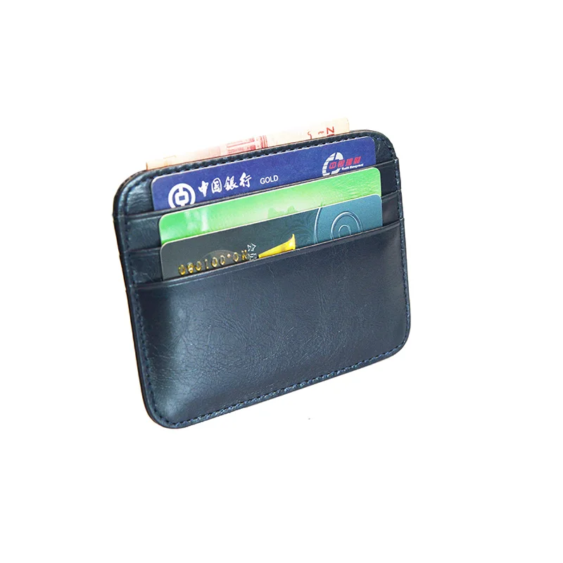 

100% Cow Leather Plus Size Vintage Card Case 7 Pockets Horizontal Glossy credit Round Corner Vintage Genuine Leather card holder