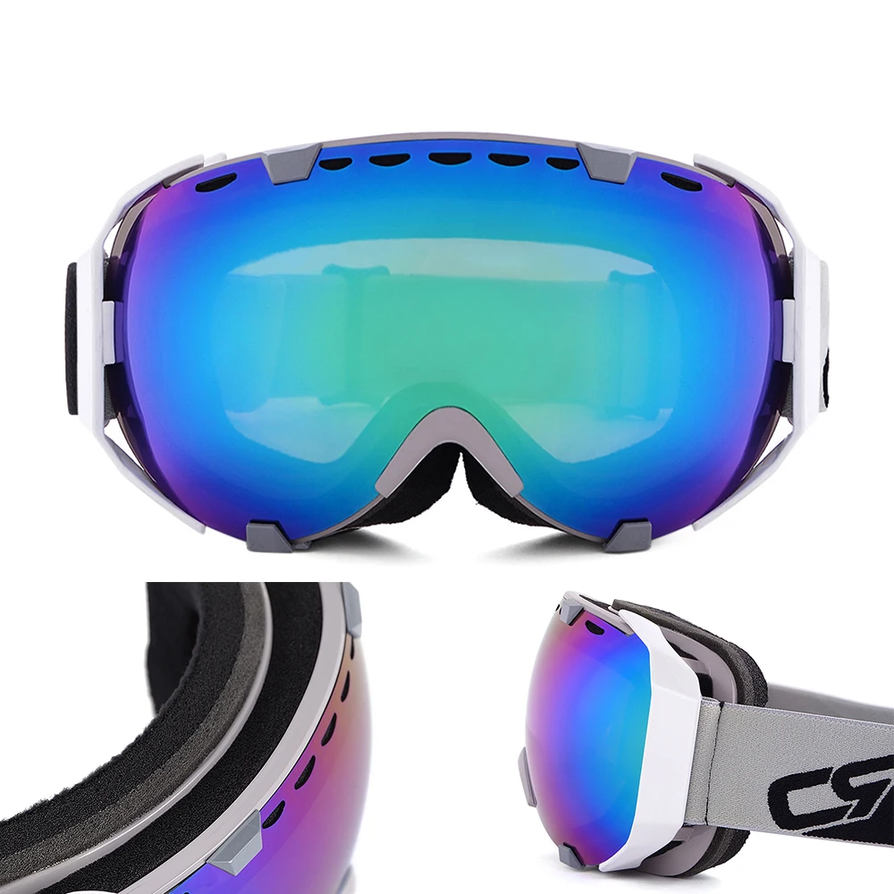 BJMOTO лыжные очки двухслойные линзы UV400 Анти-туман большой Лыжная маска очки Лыжный Спорт Мужчины Женщины Снег Сноуборд очки - Цвет: Model 10