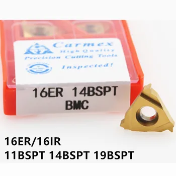 

10 Pcs Insert 16ER 16IR 11BSPT 14BSPT 19BSPT BMC External Thread Carbide Insert CNC Lathe Turning Machining Stainless Steel
