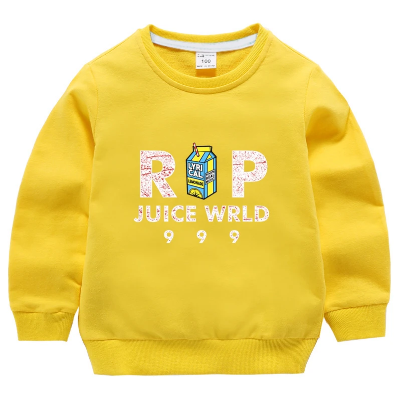 Свитшоты для мальчиков; детская одежда; свитер с принтом «Rip Juice Wrld 999» для девочек; толстовка с капюшоном для малышей; хлопковый пуловер; футболка; коллекция года; Осенние Топы - Цвет: 996b-bj-12-23-11