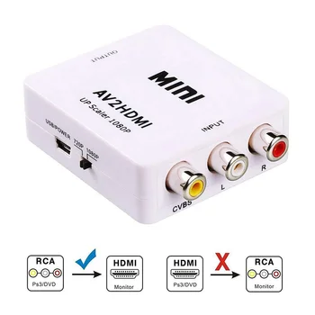 

Mini AV to HDMI Video Converter Box AV2HDMI RCA AV HDMI CVBS to HDMI Adapter for HDTV TV PS3 PS4 PC DVD Xbox Projector
