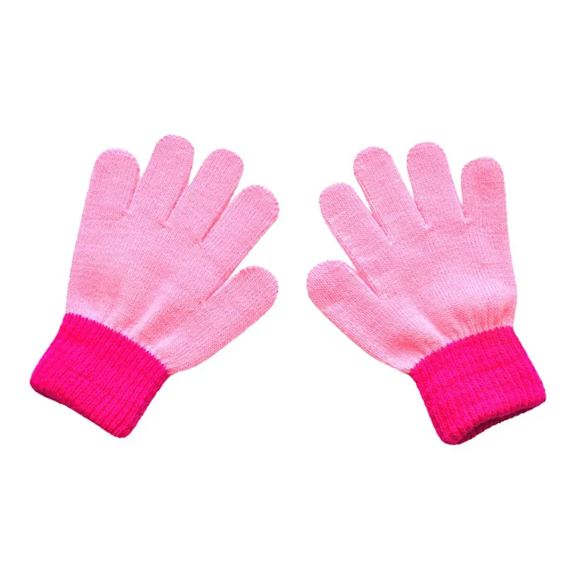 15x6 см Kidis унисекс Зимние перчатки Colorblock(цветовой блок), полный палец теплые вязаные перчатки для девочек мальчиков rekawiczki 30SE26