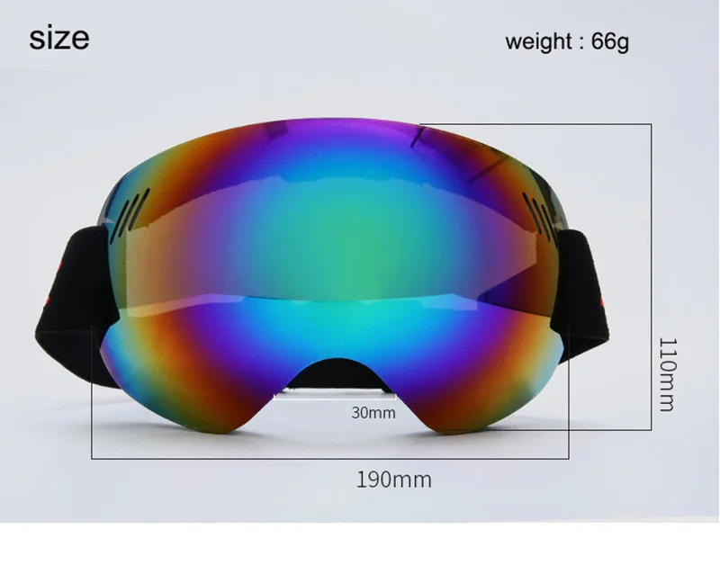 Quality ski goggles 3 layers UV400 anti-fog big ski glasses skiing men women snow snowboard goggles ski mask