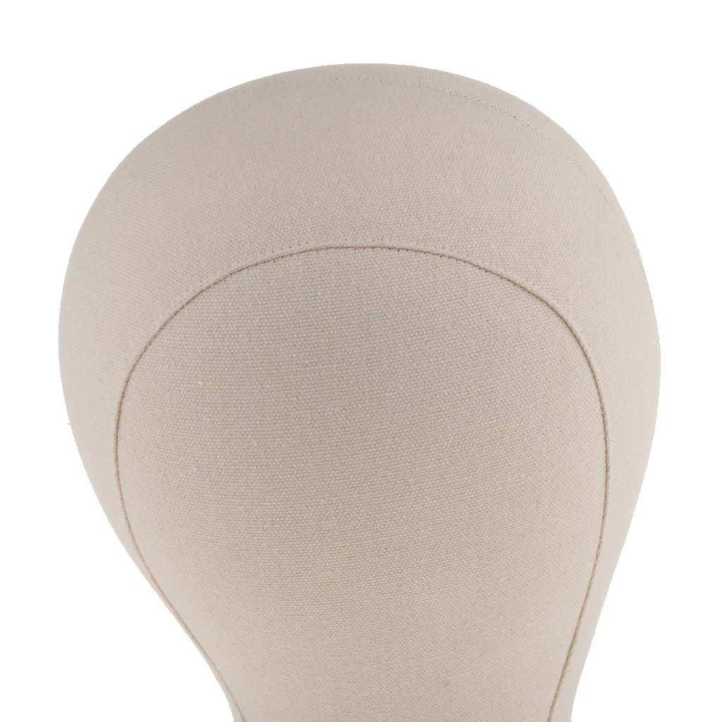 Canvas  Block Mannequin Head Hair Wig Making Hat Display Doll with Mount Hole Circumference 23'' Height 13.7''