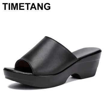 

TIMETANG 2020 summer high heels women shoes woman slippers summer pearl diamond sandals casual shoes size 35-42
