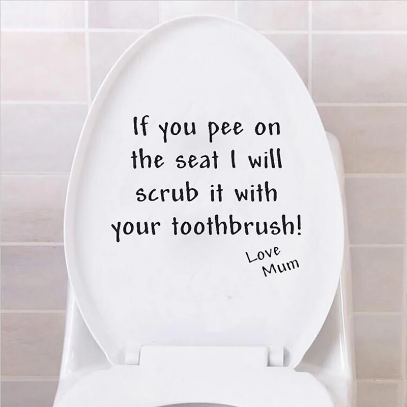 2020 IF YOU PEE ON THE SEAT Funny Toilet lid wall stickers Removable Unique Decals Decoration Creative Washing Room Decorations