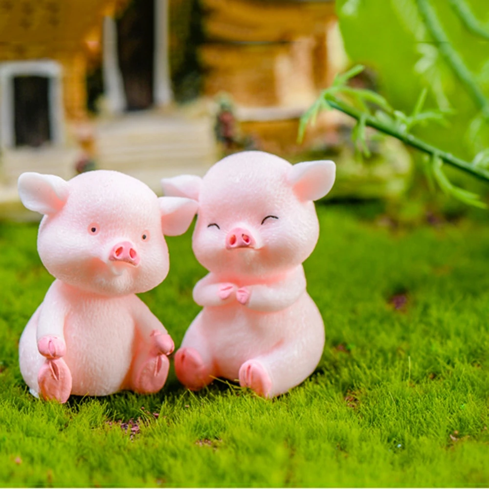 Модели животных, фигурки, домашний декор, фигурка, украшения, аксессуары, подарок для детей, игрушки, маленький мопс, собака, розовая свинья, домашний декор