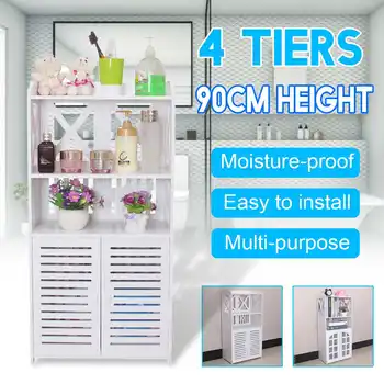 

Bathroom Cabinet 40x25x90CM Large Bathroom Toilet Furniture Cabinet White Wood-Plastic Board Cupboard Shelf Tissue Storage Rack
