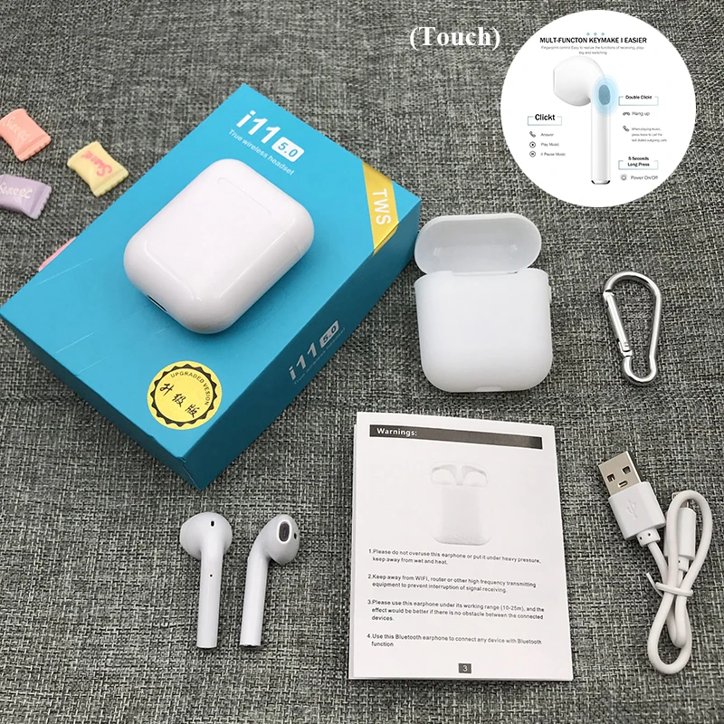i11 I9 i11 tws 5,0, беспроводные наушники, Bluetooth наушники, наушники-вкладыши, Спортивная гарнитура, наушники-вкладыши для мобильного телефона, Android, чехол с Airpods - Цвет: i11
