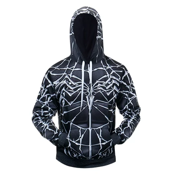 

Spiderman 3D Men's Sweatshirt Superhero Comics Custom Outdoor Leisure Bicying Sport Jacket Black Printed Hooded Tops Long Sleeve