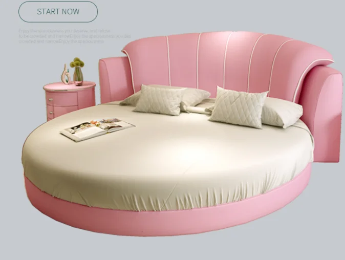 Мебель для спальни современный дизайн Королевский двухспальный размер кожа вокруг кровати