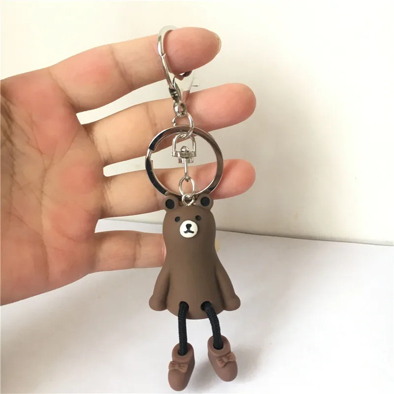 1 шт. мультфильм лягушка медведь автомобиль кольцо для ключей брелок для женщин Девушка Подарочная сумка Подвеска автомобиль брелок кольца DIY кукла подвесная K14