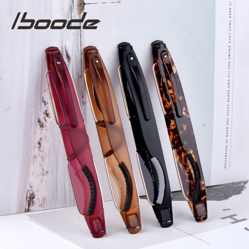 

iboode TR90 Portable Reading Glasses Folding Men Women Ultralight Smalle Frame Reading Presbyopic Eyeglasses 360 Degree Roating