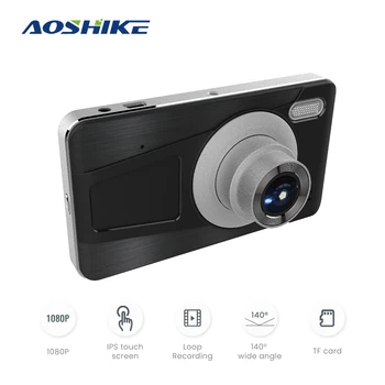 

AOSHIKE 4 inch HD 1080P Dual Lens Car DVR Touch Screen Dashcam Camera Video Recorder TF Cam Night Vision 2020 Drop shipping
