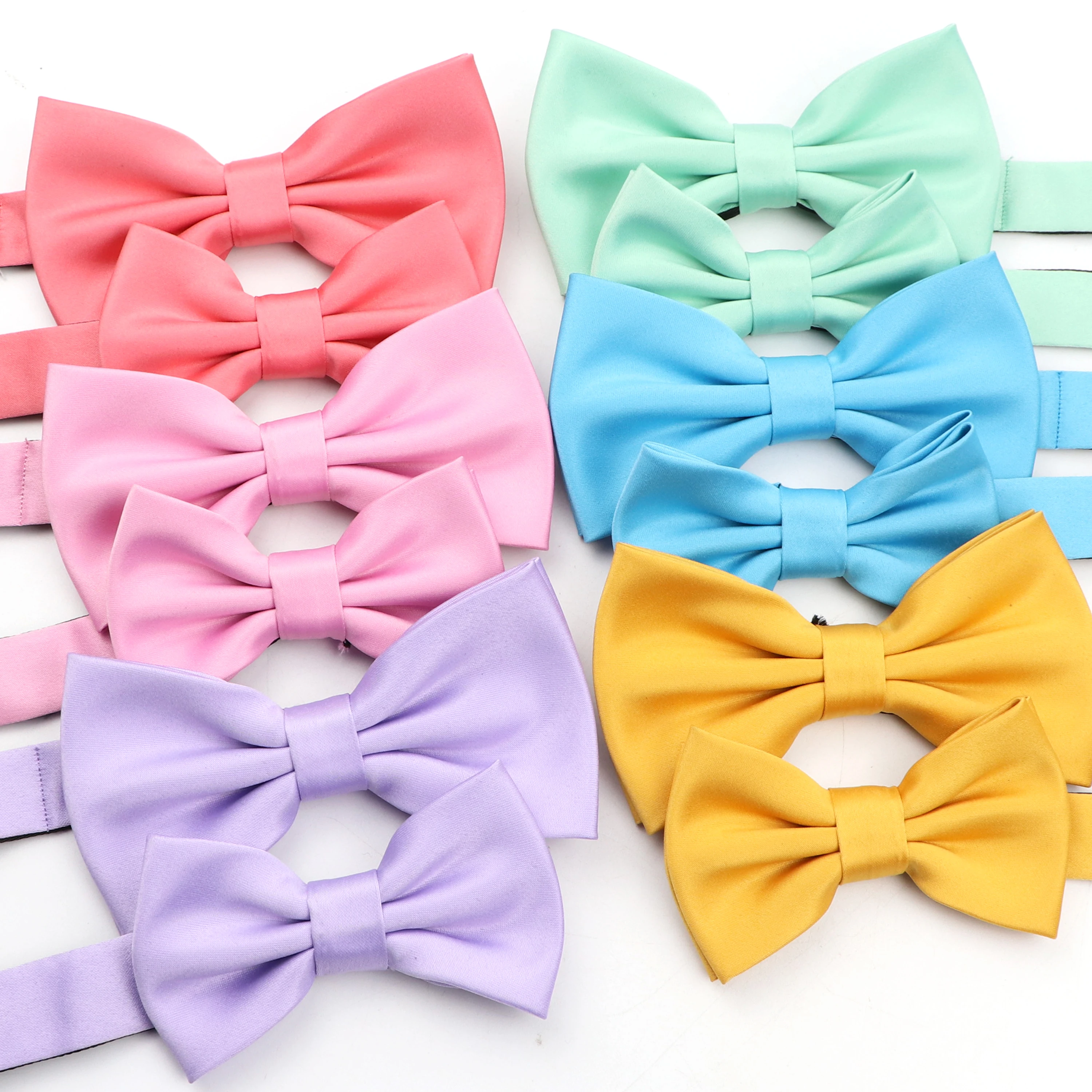 Bright Light Color Parentchild Bow Tie Set Chic Men Women Kids