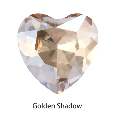 Heart Colorful Pointback Glass Rhinestone K9 Glass Crystal stone for Craft Strass Dress Clothes decoration Jewelry Beads crystal - Цвет: Golden Shadow