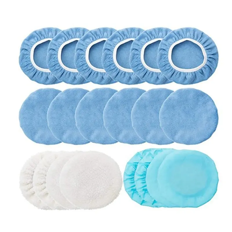 

20Pcs 5/6 Inch Car Polisher Pad Microfiber Waxing Applicator Bonnet Buffer Polishing Plush Cloth Pads Cover 5''-10''