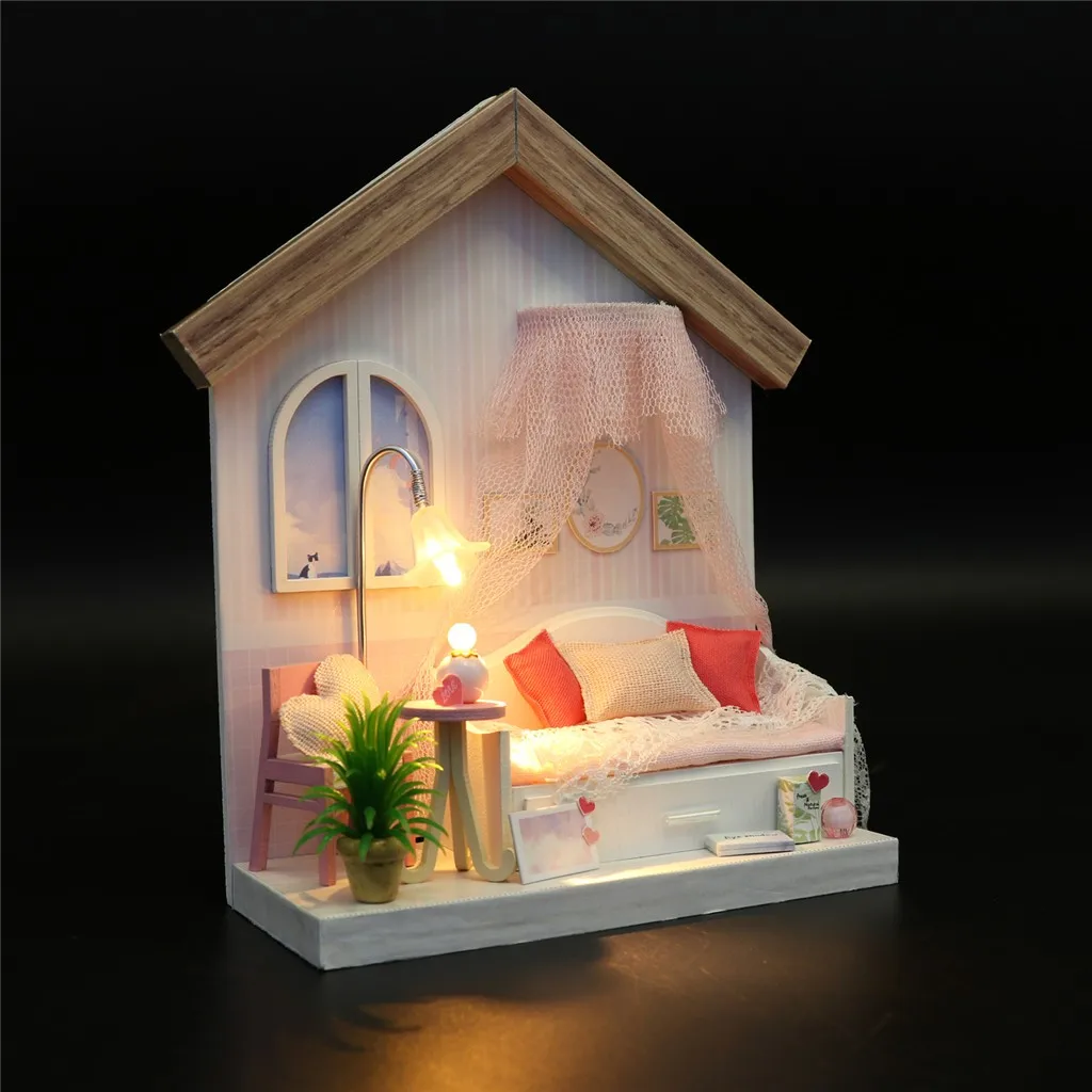 3D деревянная DIY миниатюрная кукольная мебель комната Игрушка Дети украшают рождественскую игрушку головоломка мебель украшения подарок на день рождения