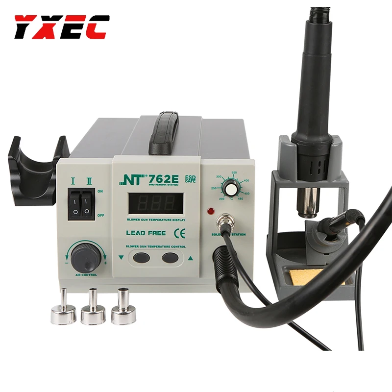 

2 in 1 NT-761W BGA Lead-free Adjustable Hot Air Rework Station Soldering iron digtal screen 750W For CPU PCB 861DW