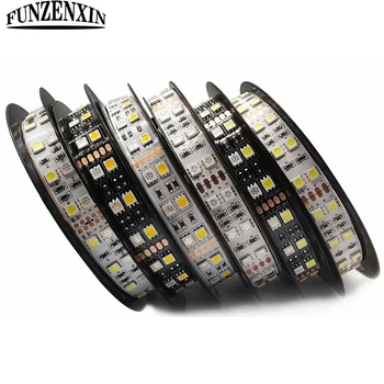 

5m Double Row 5050 RGB Led Strip IP30/IP67 Black/White PCB RGBW/RGBWW/White/Warm White Light DC12V