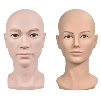

Soft Pvc Bald Mannequin Head With Clamp Female Mannequin Head For Wig Making Display Nail Art Hand Training Practice