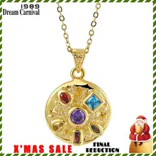 Dreamcarnival1989 ослепительный золотой цвет циркон кулон ожерелье с бесконечностью 6 камней ободок Установка шикарная пятница ювелирные изделия WP6631