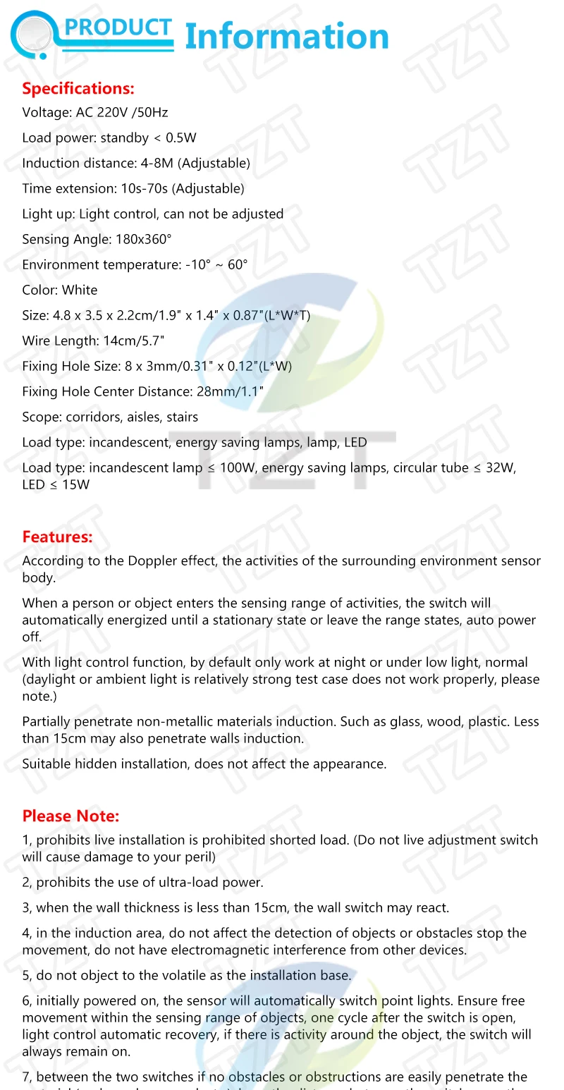 220V AC 50Hz Automatischer Infrarot-Erkennungsschalter PIR Mikrowellen-Radar Bewegungserkennungsmodul Einstellbar für Zeit- und Distanzbereich – Detail 1