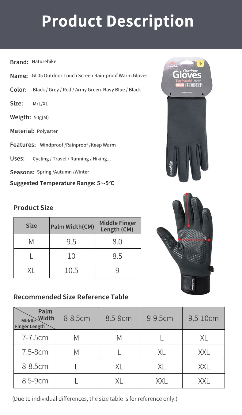 Naturehike Зимние перчатки для скалолазания на открытом воздухе кашемировые теплые перчатки с сенсорным экраном водонепроницаемые противоскользящие велосипедные перчатки спортивные перчатки