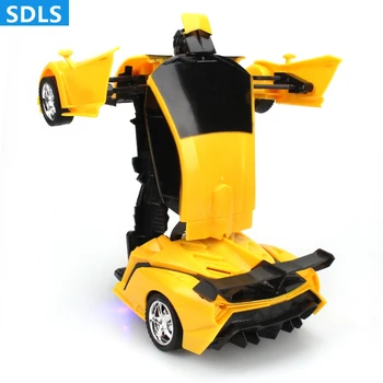 

Deformation RC Car Driving Sports Cars One-Key Transformation Robots Classic Toys Remote Control Car Gift New