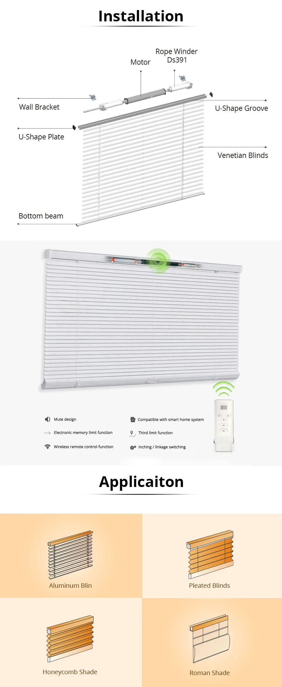 Zemismart tuya zigbee cego motor para alumínio