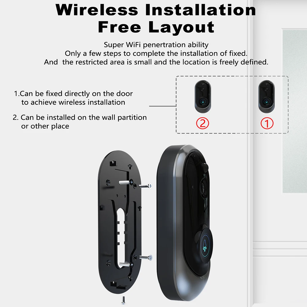WI-FI 1080P дверной звонок Камера Беспроводной видео-дверной звонок Камера ИК Ночное видение 2-Way Talk пассивный инфракрасный детектор движения приложение Дистанционное Управление