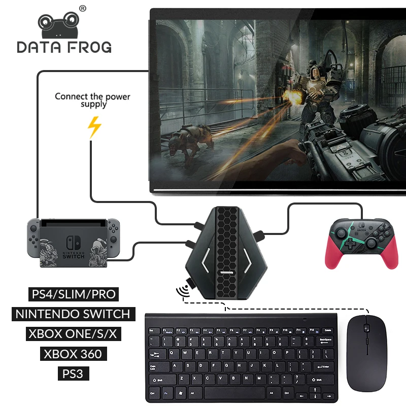 DATA FROG игровая клавиатура мышь конвертер PUBG мобильный Геймпад контроллер USB