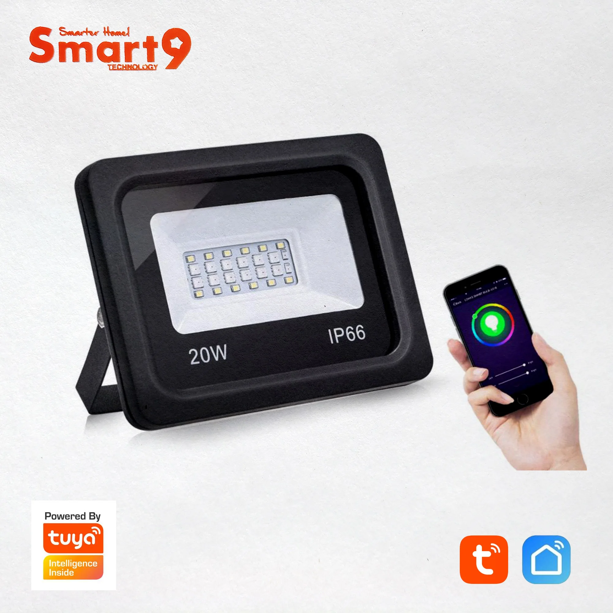 

Smart9 Wifi Flood Light Working with Smart Life App, LED Projector Light Compatible with Alexa and Google Home Powered by TuYa