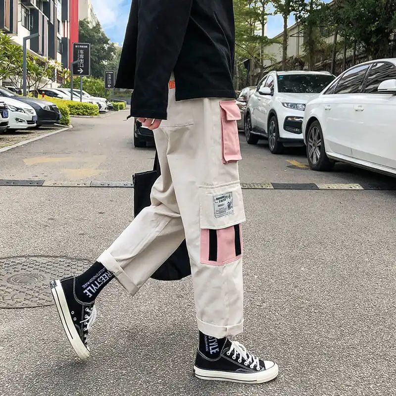 Мужские модные штаны с несколькими карманами, шаровары для бега, мужские брюки, мужские одноцветные штаны для бега, спортивные штаны, большой размер