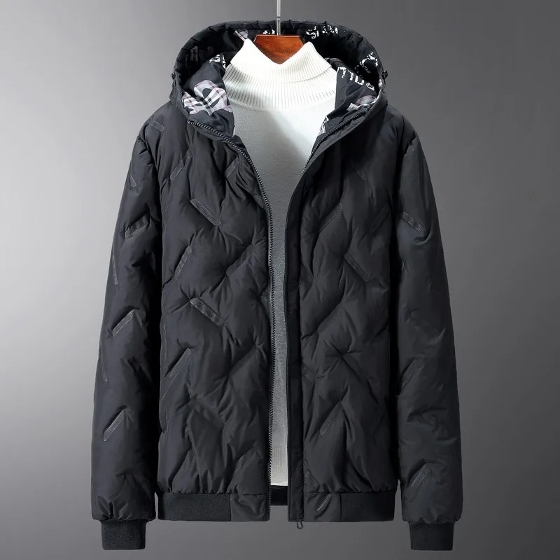 Зимние куртки для мужчин, новая зимняя одежда плюс жир, очень большое хлопковое пальто с капюшоном, толстая 300 кг, мужская повседневная куртка, свободная парка для мужчин