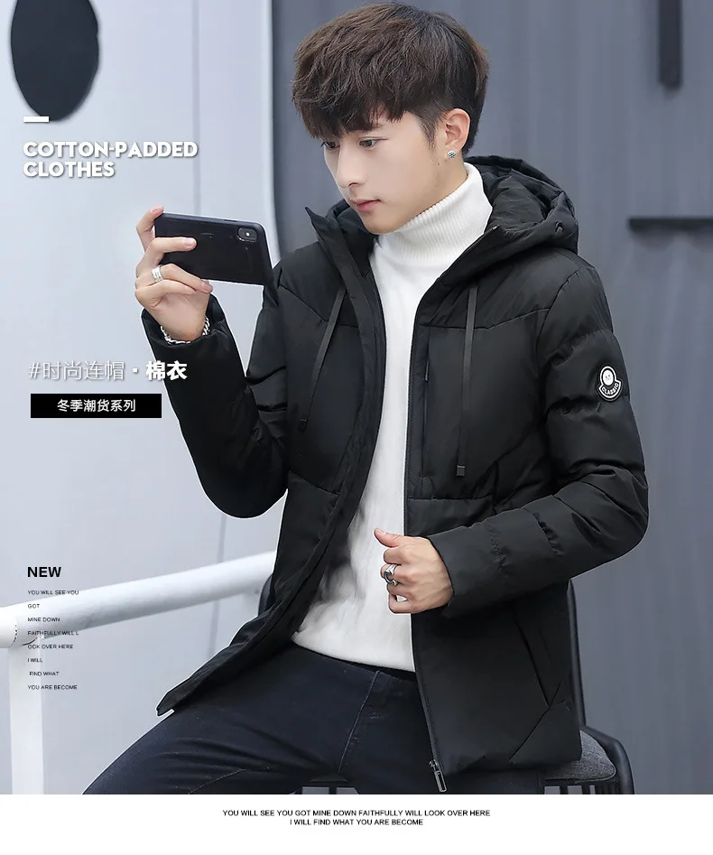 Cotton-padded Clothes MEN'S Coat Winter New Style down Jacket Cotton-padded Clothes Korean-style Handsome Thick Cotton-padd