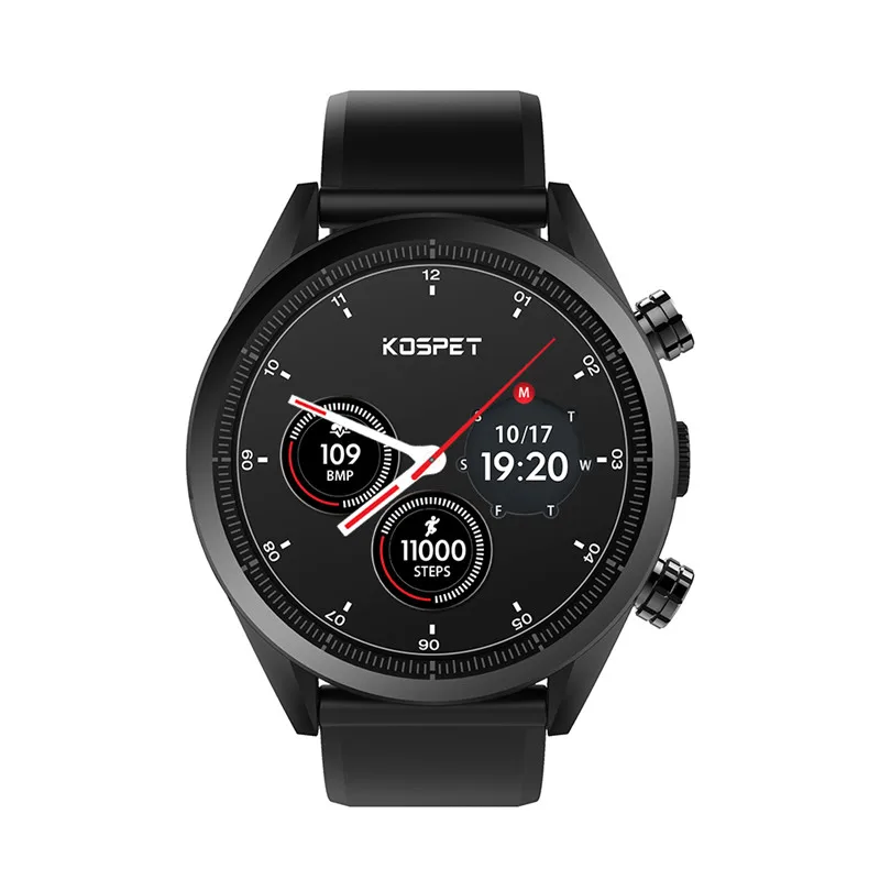 Kospet Hope Смарт-часы Android телефон 3 ГБ 3 ГБ 8МП камера Google play store gps карта Smartwatch водонепроницаемые мужские для Android ios - Цвет: black Silicone